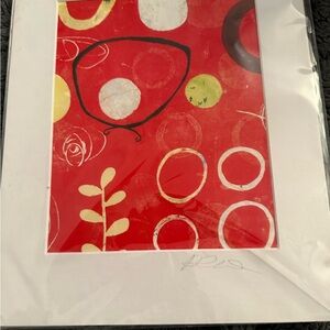 Abstract Red and Yellow Party Signed Print